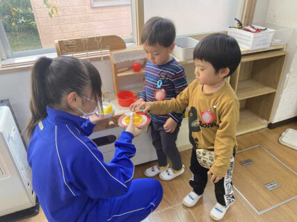 光陵中学生来園